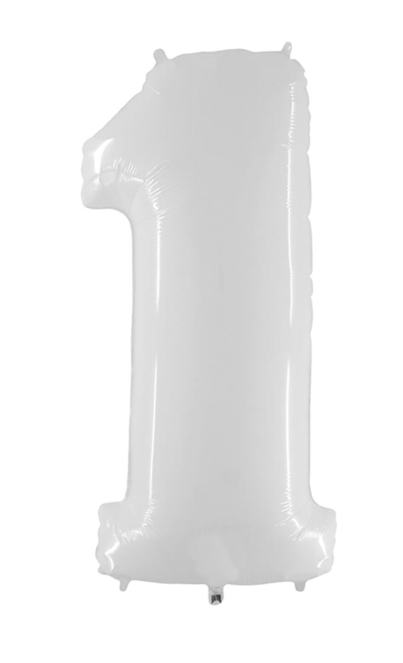 40 inch White Number Mylar