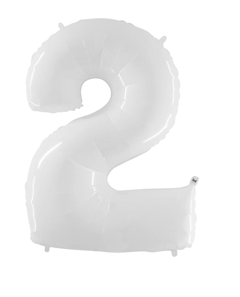 40 inch White Number Mylar