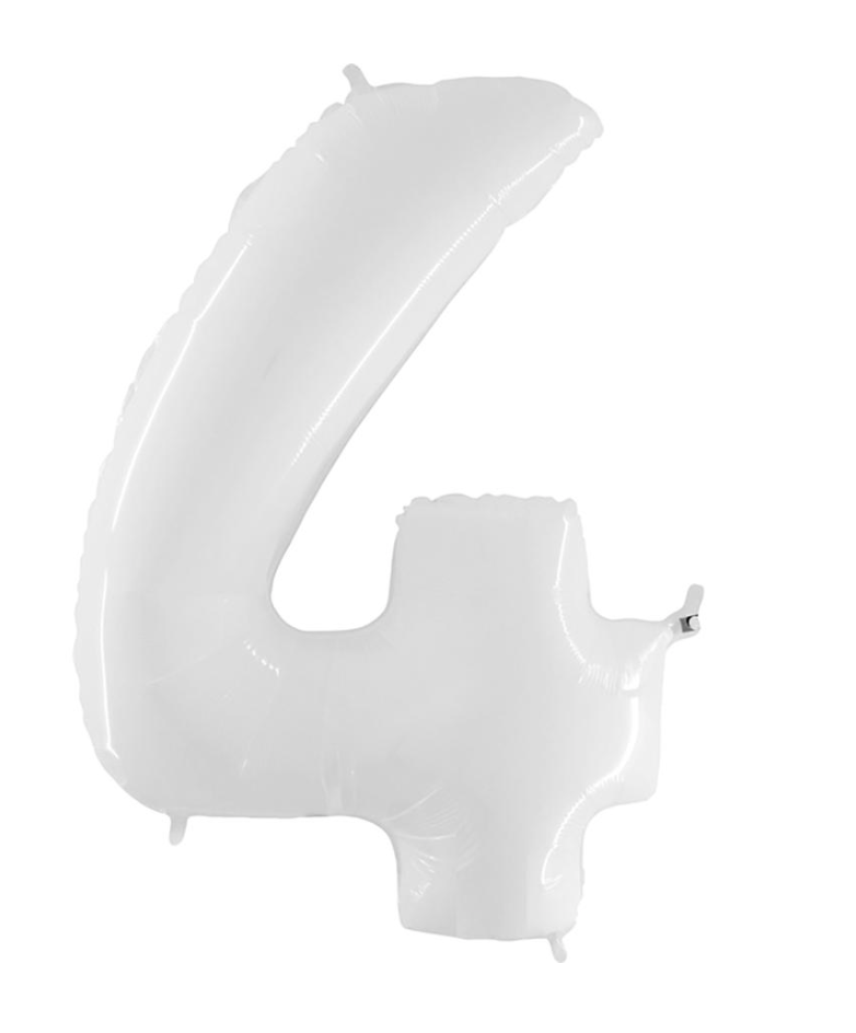 40 inch White Number Mylar