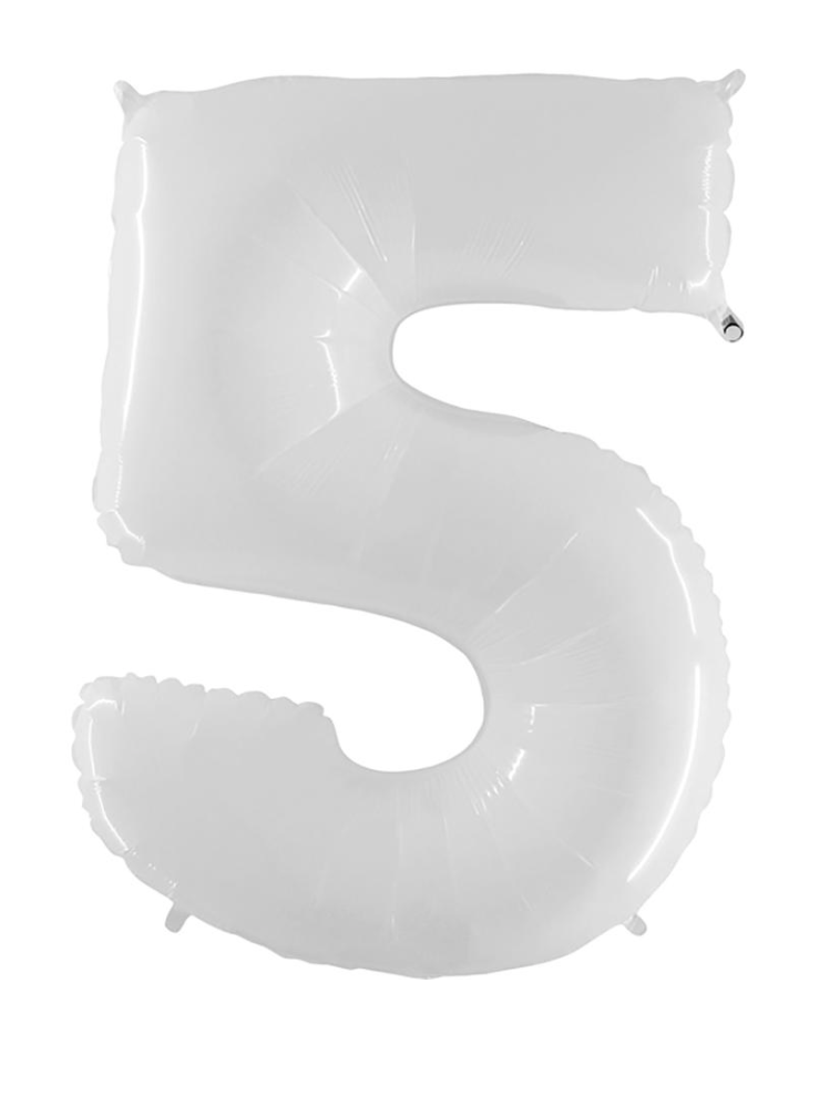 40 inch White Number Mylar