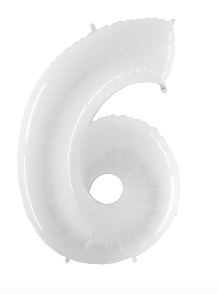 40 inch White Number Mylar