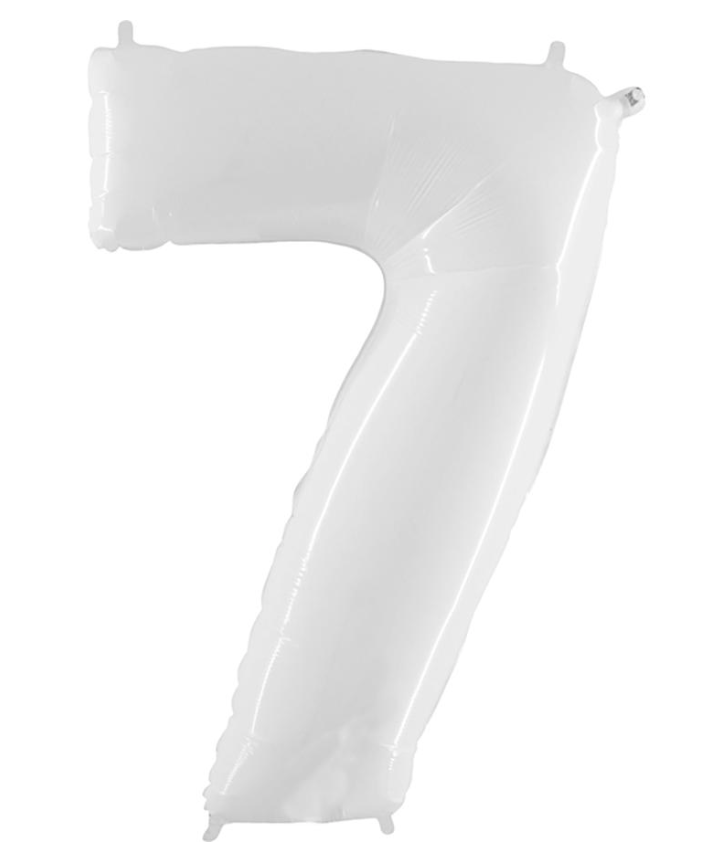 40 inch White Number Mylar