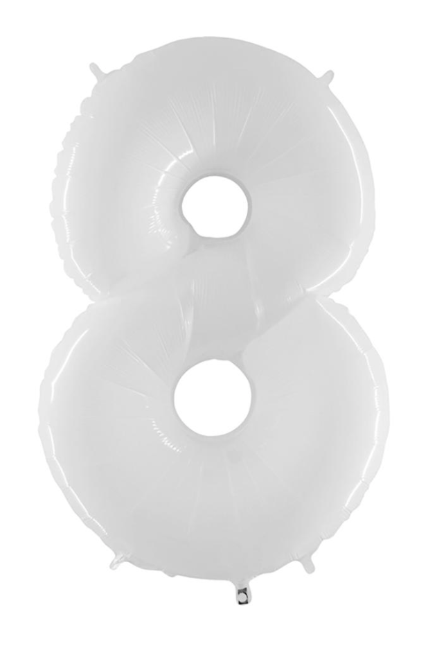 40 inch White Number Mylar