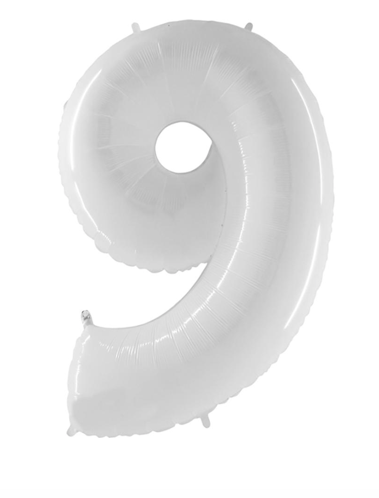 40 inch White Number Mylar