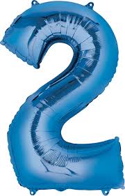 34 inch Blue Number Balloon
