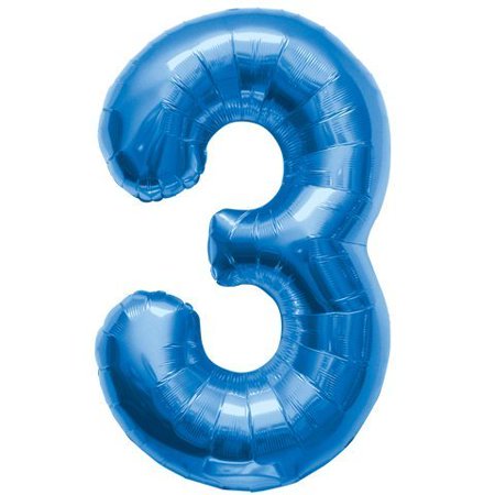 34 inch Blue Number Balloon