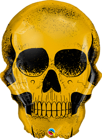 36" Golden Skull Mylar Balloon