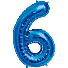 34 inch Blue Number Balloon