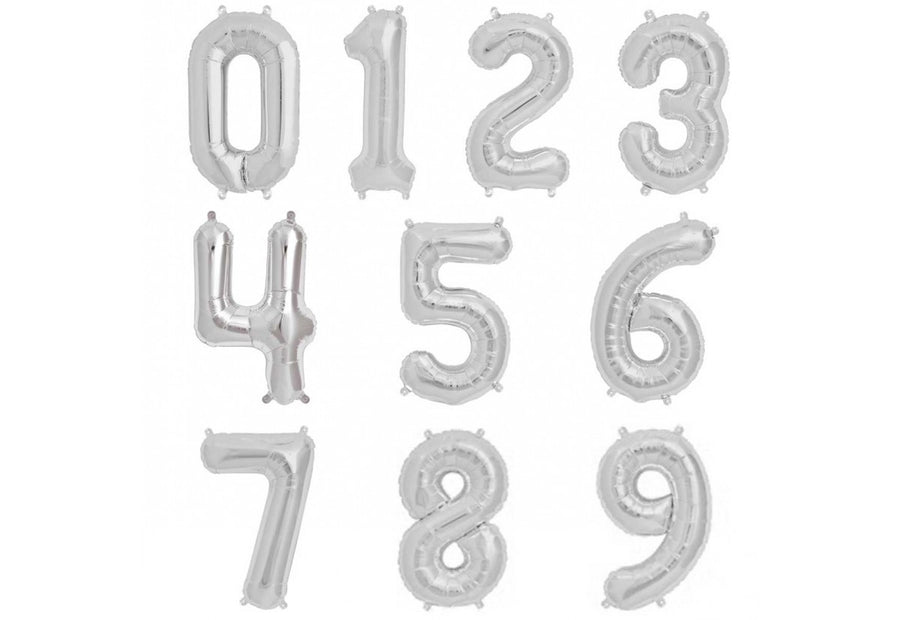 16" Silver Number Balloon